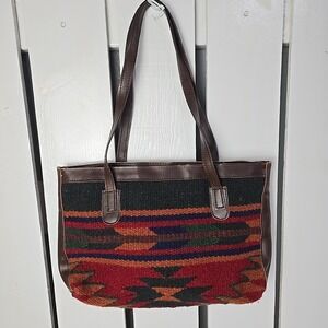 El Paso Saddle Blanket Co Aztec Shoulder‎ Handbag Purse 14"x10" Southwestern